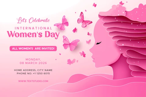 International Women's Day Celebration Template Pink Mindfulness Design