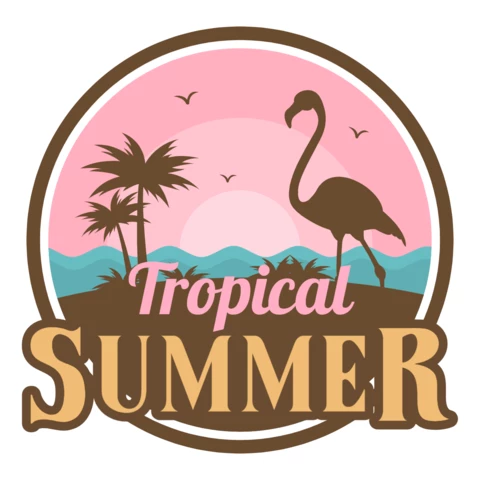 Summer Badge Logo Design Template