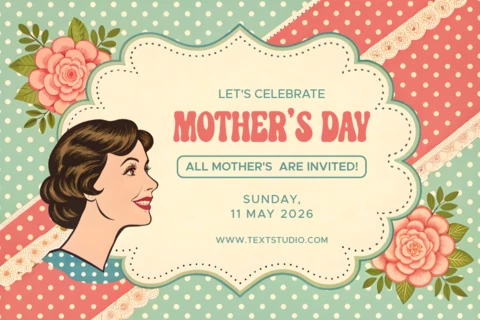 Vintage Floral Mother's Day Celebration Template - Editable Design