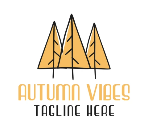 Autumn Vibes Yellow Trees Logo Template Design