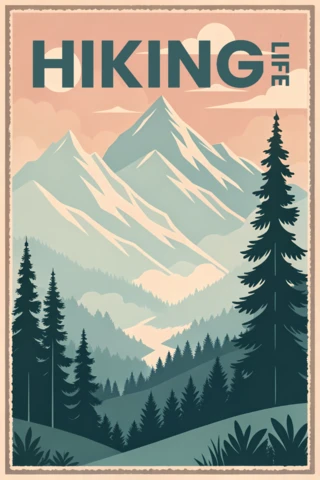 Mountain Adventure Design Template for Hiking Life Apparel