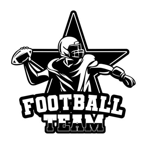 Modèle de logo pour le badge d'une équipe de football américain