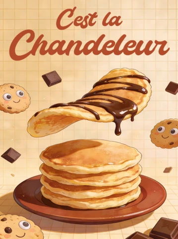 Chandeleur Pancake Design Template for Foodie Posters and Greeting Cards