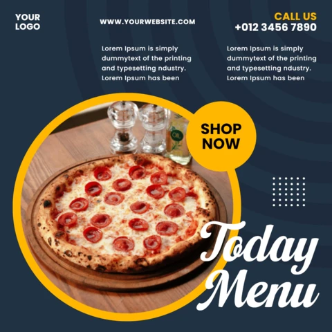 Dashing Blue Restaurant Instagram Post Design Template