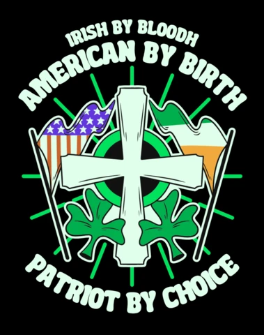 Plantilla de diseño patriótico irlandés americano con cruz y banderas