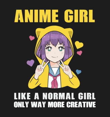 Anime Girl T-shirt Design Template