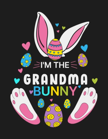 Modèle de t-shirt "Je suis le lapin de la grand-mère" (I'm the grandma bunny)