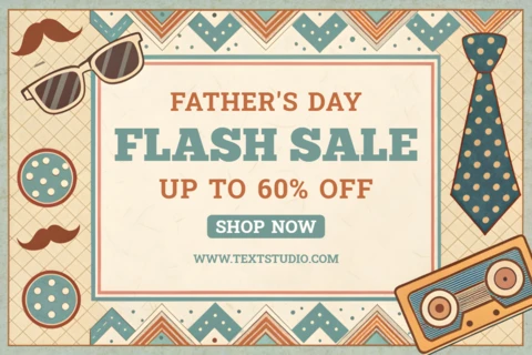 Retro Father's Day Sale Template - Editable Design for Promotions