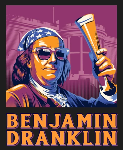 Benjamin dranklin franklin parodia plantilla de diseño de camiseta