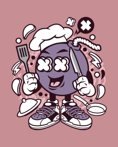 Modèle de conception d'affiche de personnage de dessin animé de bombe de chef