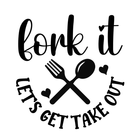 Fork it let get take out kitchen plantilla de diseño de camiseta