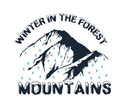 Winter In The Forest T-Shirt Design Template