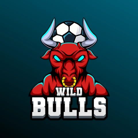 Wild Bulls Animal Sport Mascot Team Badge