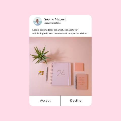 Notificación limpia plantilla de diseño de post de instagram