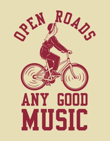 Modèle de conception de t-shirt vintage fille à vélo