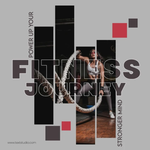 Graues und rotes modernes Instagram-Post-Design für Fitnessstudios
