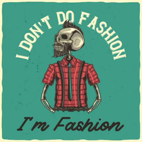 Hipster Skull Poster Design Template