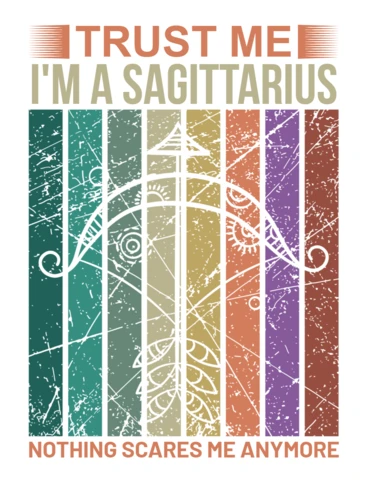 Vintage-Inspired Sagittarius Design Template: Trust Me, I'm a Sagittarius - Fearless Quote Art