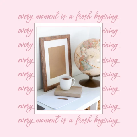 Photo Frame Pink Instagram Post Design Template