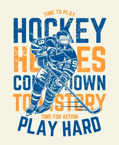 Hockey Heroes T-Shirt Design Template