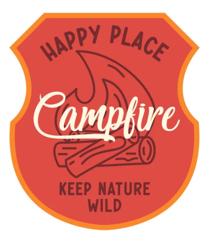 Campfire Badge Template Design