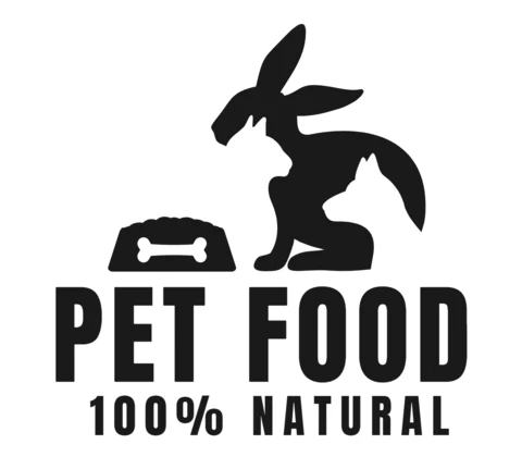 Plantilla de diseño de logotipo de comida natural para mascotas