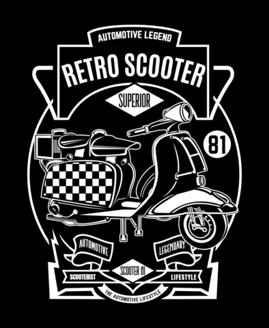 Modèle de t-shirt de scooter rétro