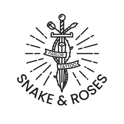 Snake & Roses Logo Design Template