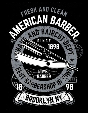 American Barbershop Vintage T-Shirt Design Template