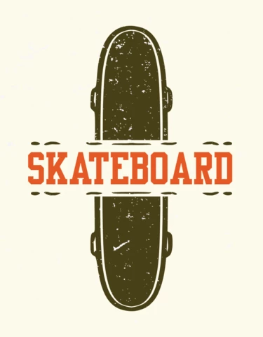 Designvorlage für Vintage-Skateboard-Logo