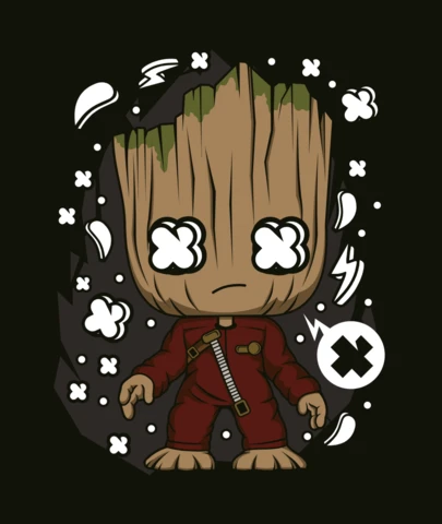 Marvel Groot Pop Culture T-Shirt Design Template
