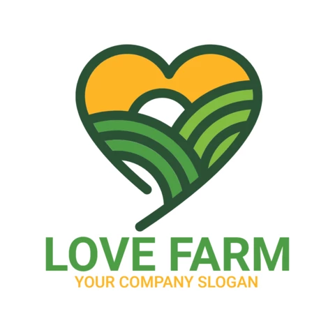 Liebe farm logo entwurfsvorlage