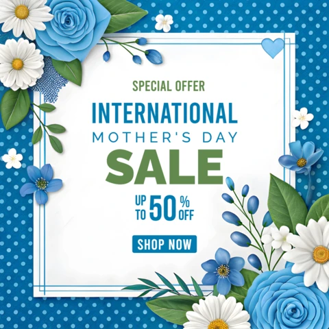 Floral Design Template for International Mother's Day Sale – Editable Promotional Graphic