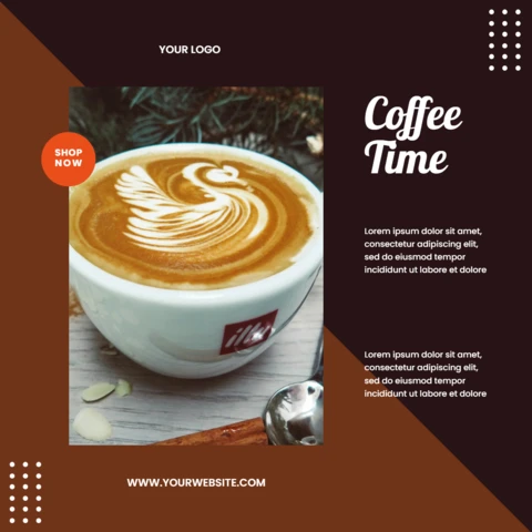 Modello di post instagram promozionale Coffee Time