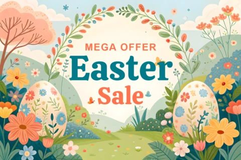Whimsical Easter Sale Design Template for Spring Promotions