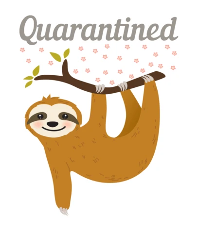 Funny Sloth Quarantine Tee Perfect for Staying Chill T-Shirt Design Template