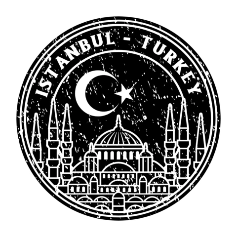 Istanbul Turkey Badge Logo Design Template Black