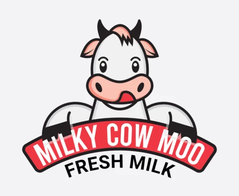 Milky Cow Logo Design Template