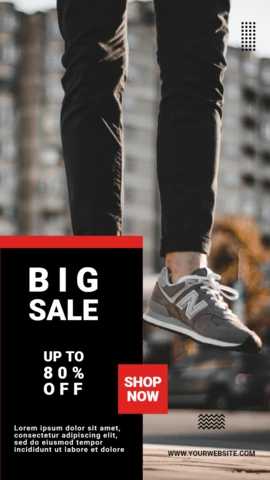 Modèle de conception de publication d'histoire sur les réseaux sociaux pour baskets streetwear