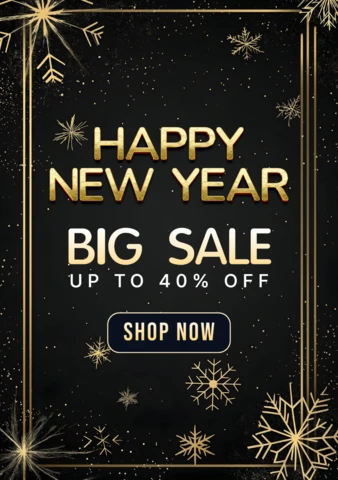 Timeless Black and Gold Happy New Marketing Story Template