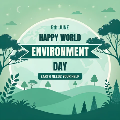 Template de design para celebração do Dia do Meio Ambiente - a Terra precisa de ajuda