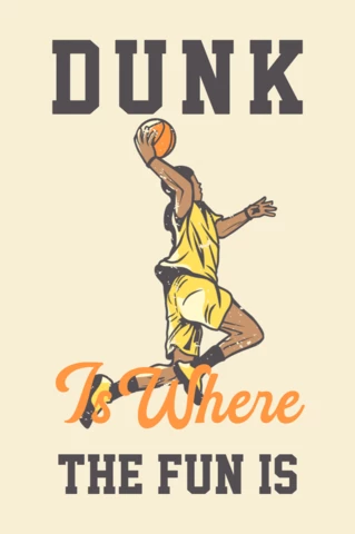 Basketball Player Doing Slam Dunk Vintage T-shirt Design Template
