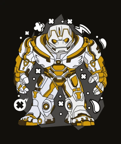 White Iron Man Pop Culture T-Shirt Design Template