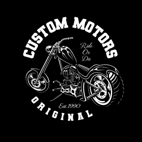 Custom Motorcycle Chopper T-Shirt Design Template