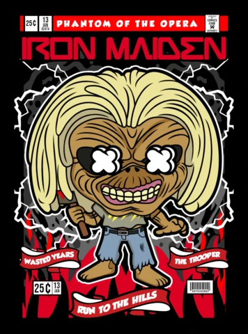 Modèle de conception de couverture de magazine de personnage de dessin animé Iron Maiden