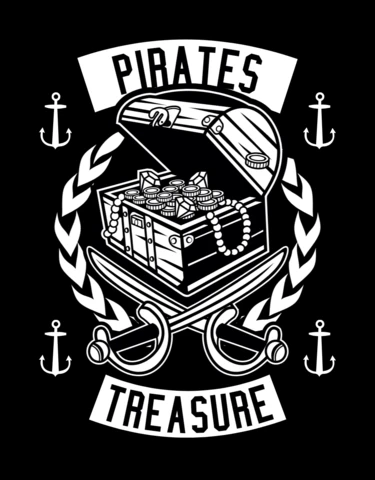 Pirates Treasure T-shirt Design Template