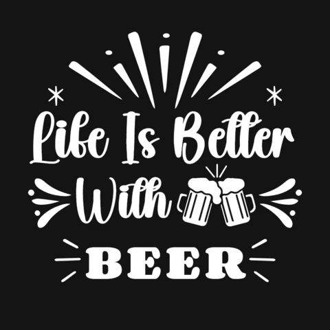 La vida es mejor con cerveza plantilla de diseño de camiseta