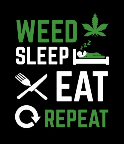 Weed sleep eat repeat plantilla de diseño de camiseta