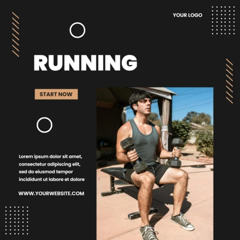 Fitnessclub social media post ontwerp sjabloon