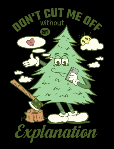 Ne me coupe pas avec l'illustration réfléchie d'un pin, modèle de design de t-shirt pour sensibiliser.